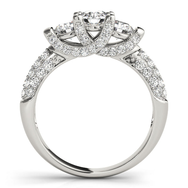 ENGAGEMENT RINGS 3 STONE ROUND