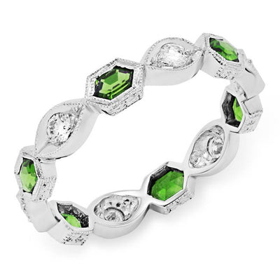 Diamond and Tsavorite Stackable Ring