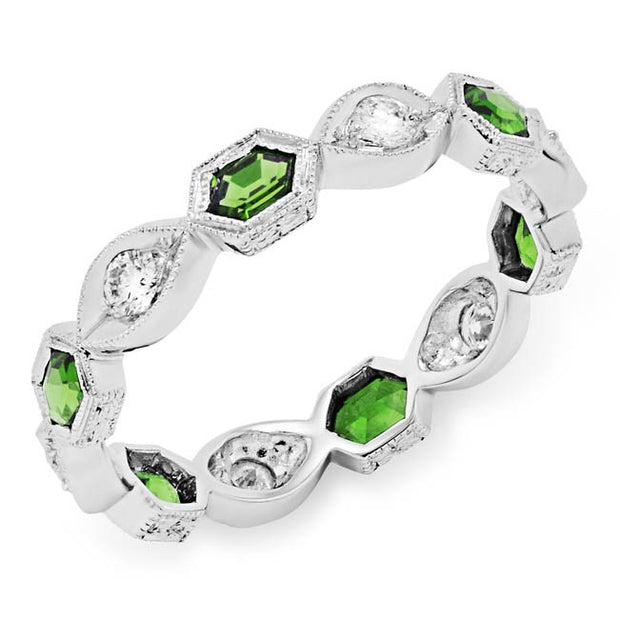Diamond and Tsavorite Stackable Ring