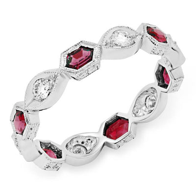 Diamond And Ruby Stackable Band