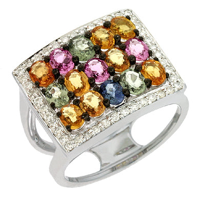 Multi Color Sapphire Ring