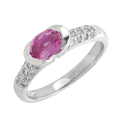 Pink Sapphire & Diamond Ring