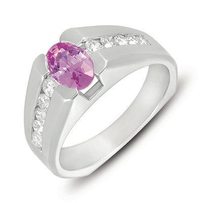 Pink Sapphire./dia Ring