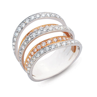 Rose & White Gold Diamond Fashion Ring