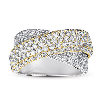Two Tone Diamond Pave Band