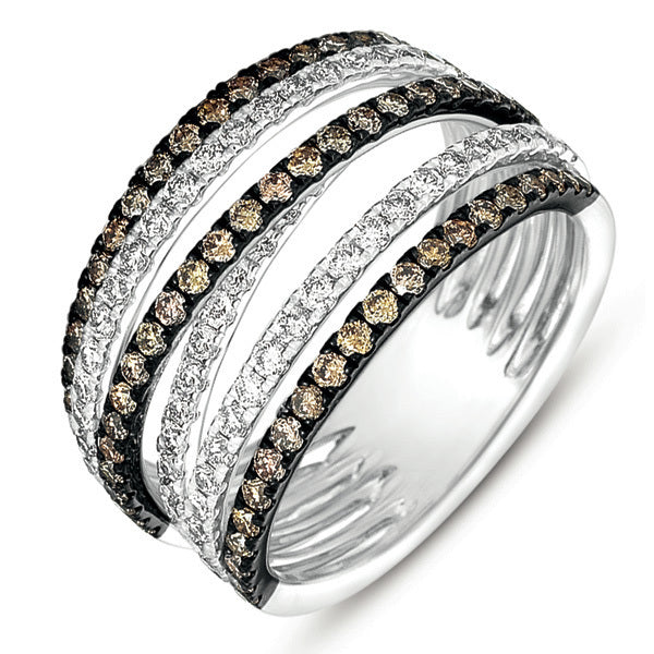 White Gold Champagne Fashion Ring