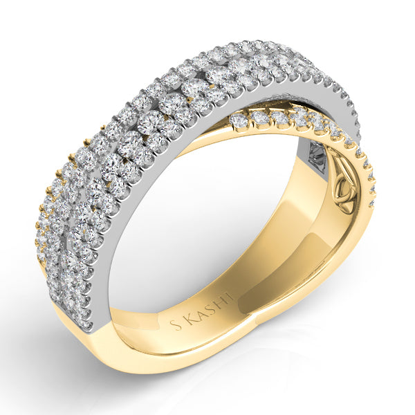 White & Yellow Gold Pave Ring