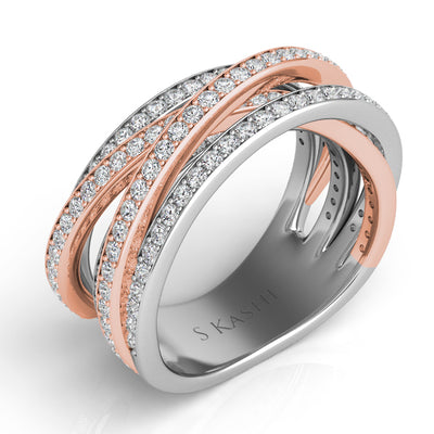 White & Rose Gold Fashion Ring