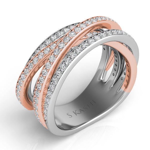 White & Rose Gold Fashion Ring