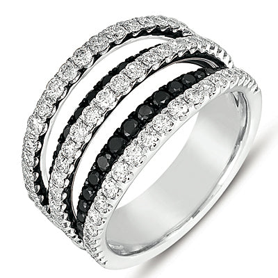 White Gold Black & White Diamond Ring