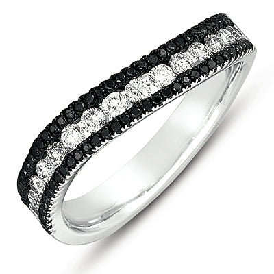 White Gold Black & White Diamond Ring