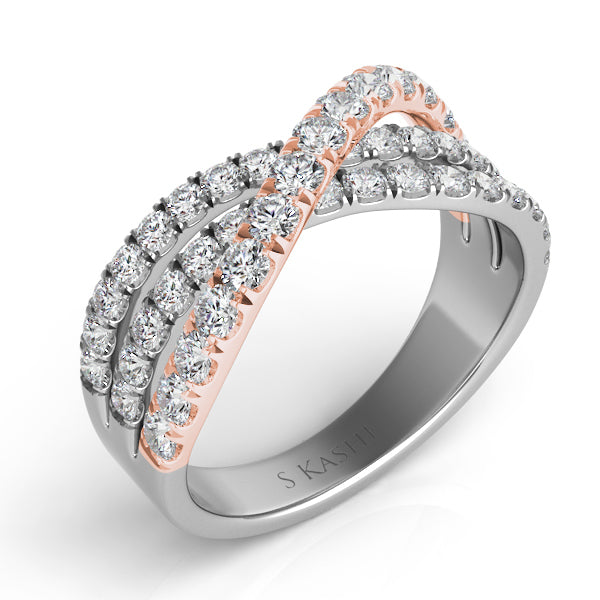 White & Rose Gold Fashion Ring