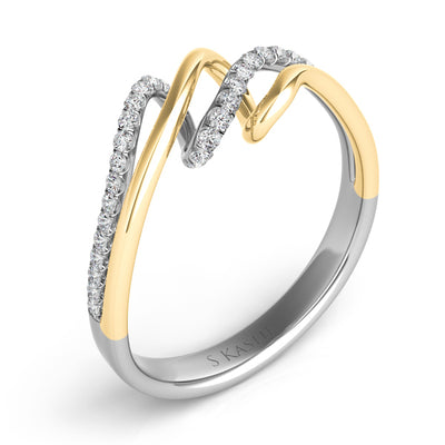 White & Yellow Gold Pave Ring