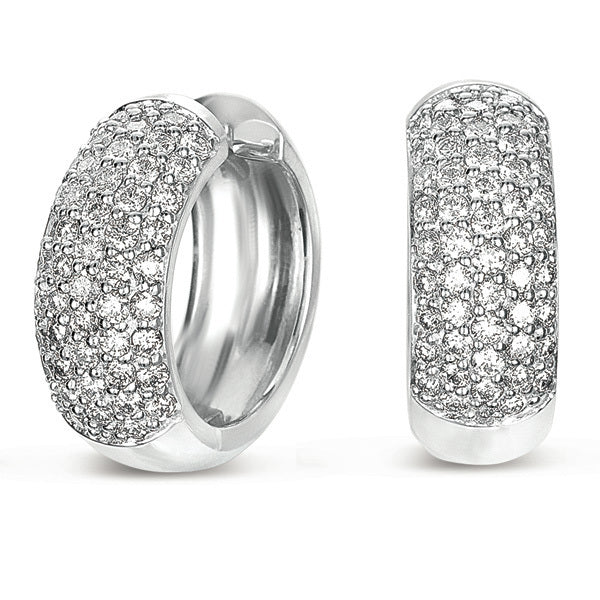 White Gold Huggie Pave Earring