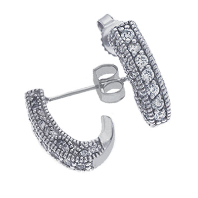 White Gold J Earrings