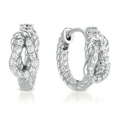 White Gold Love Knot Rope Hoop