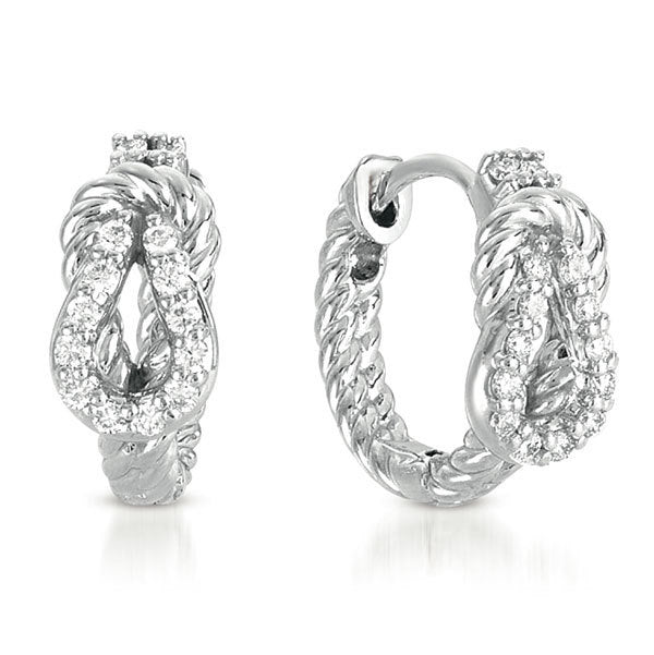 White Gold Love Knot Rope Hoop