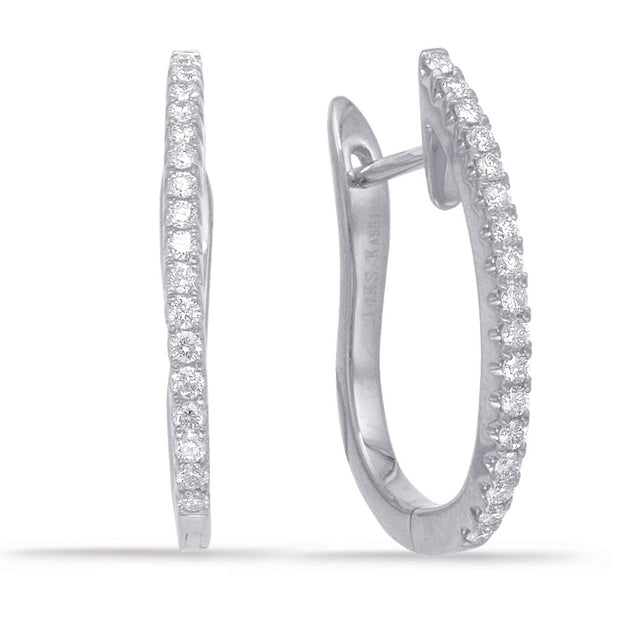 White Gold 20mm Hoop Earring