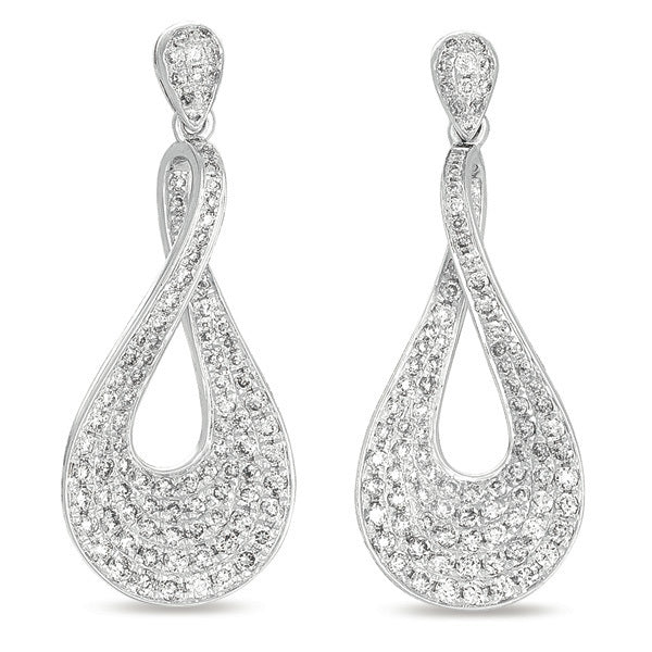 White Gold Diamond Earring Pave