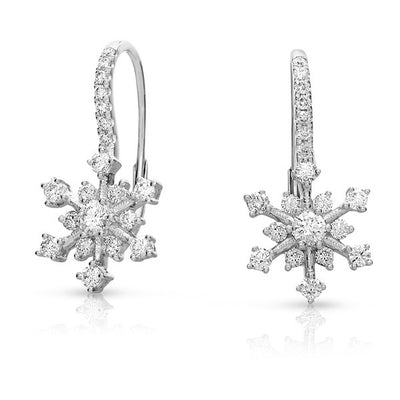 White Gold Snowflake Earring