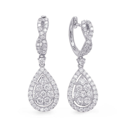 White Gold Diamond Hoop Earring