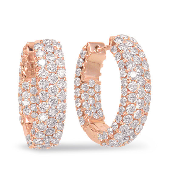 Rose Gold Diamond Hoop Earring