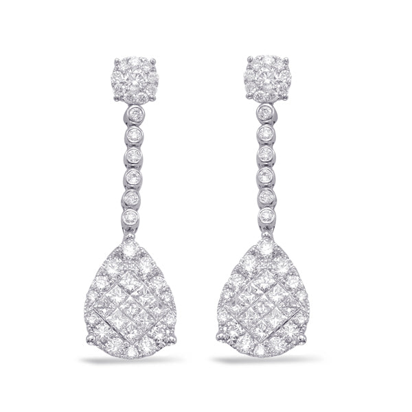 White Gold Diamond Earring