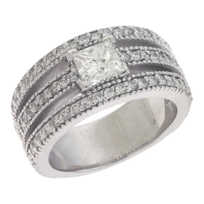 White Gold Ladies Ring