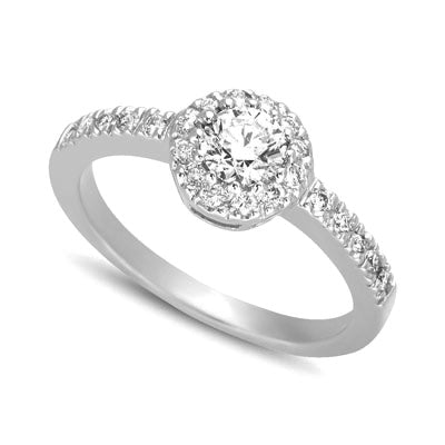 White Gold Halo Engagement Ring