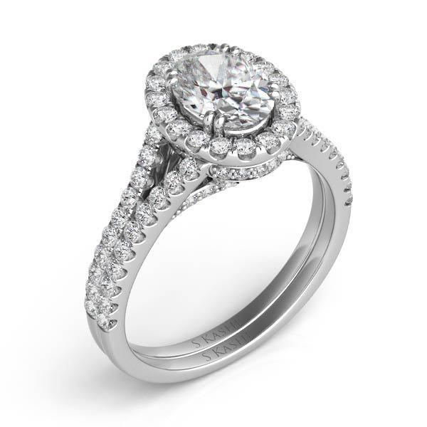 White Gold Pave Engagement Ring