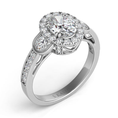 White Gold Pave Engagement Ring