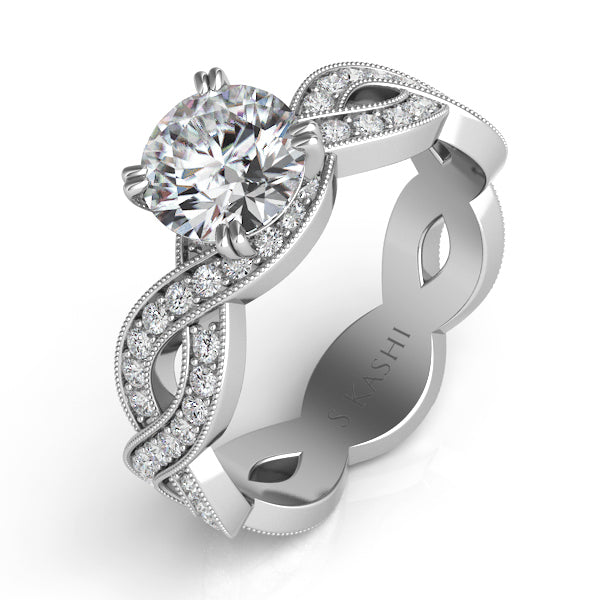 White Gold Pave Engagement Ring