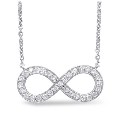 White Gold Infinity Sign Necklace