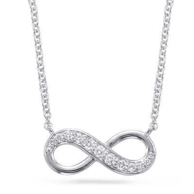 White Gold Infinity Sign Necklace