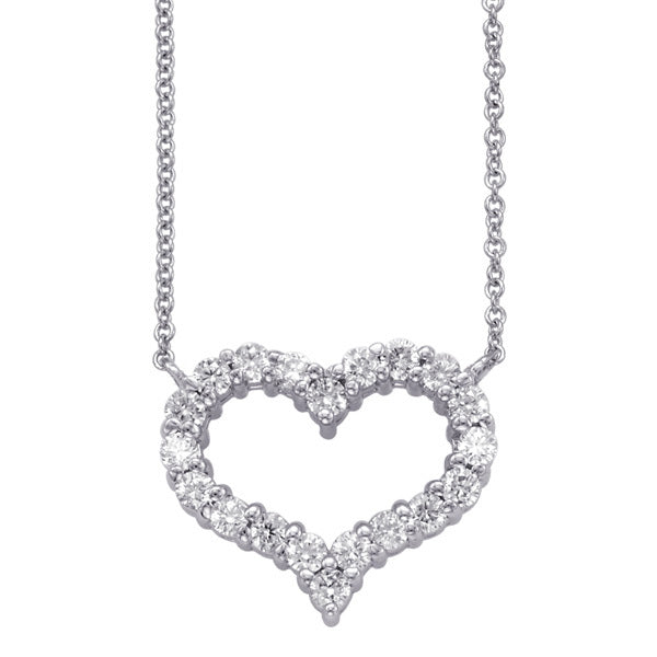 White Gold Diamond Heart Necklace