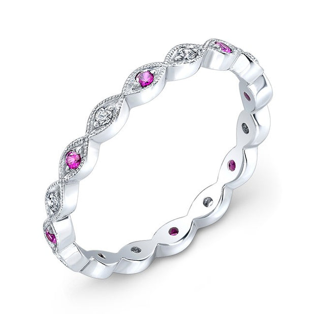 Ruby & Diamond Stackable Ring