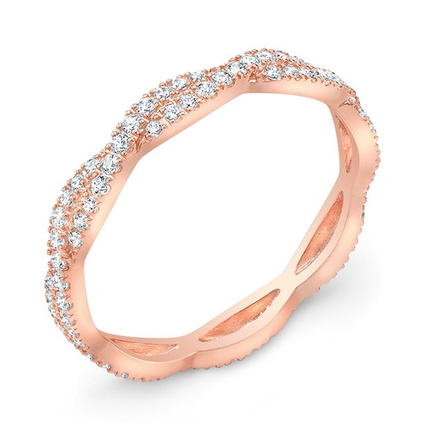 Stackable Rose Gold Diamond Wedding Ring