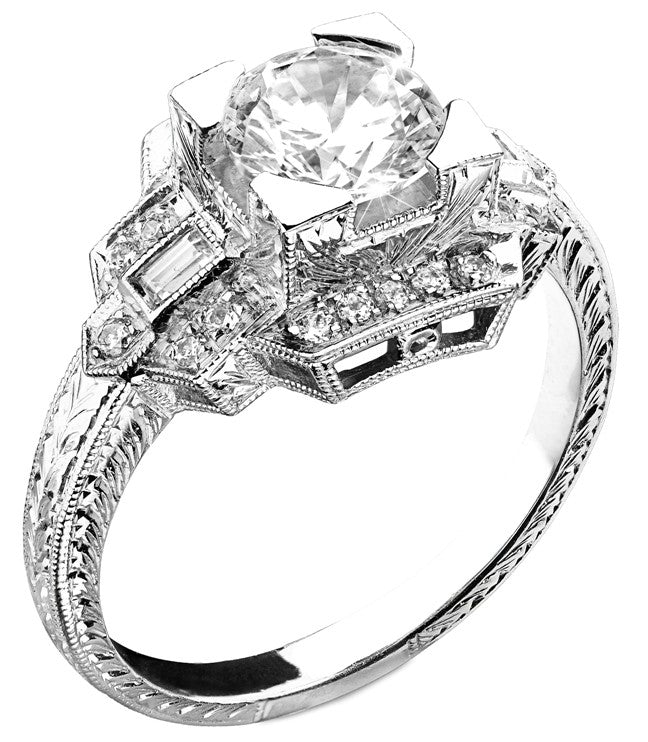 Art Deco Style Diamond Engagement Ring