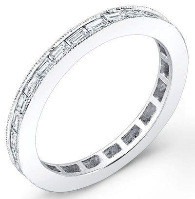 High Polished Diamond Ring Channel Set With Baguette Diamonds