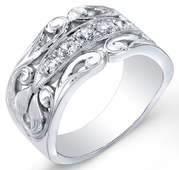 Nouveau Style, Vine Like Diamond Wedding Band