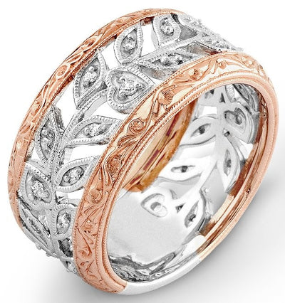 Rose and White Gold Diamond Ring