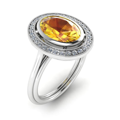 Antique Inspired Classic Yellow Sapphire and Diamond